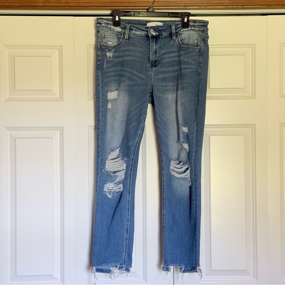 Light Blue Distressed Women's Skinny Jeans